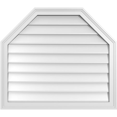 Ekena Millwork Octagonal Top Surface Mount PVC Gable Vent w/ 2"W x 1-1/2"P Brickmould Frame, 32"W x 28"H GVPOT32X2802SN